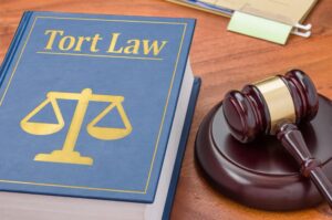 A law book with a gavel - Tort law